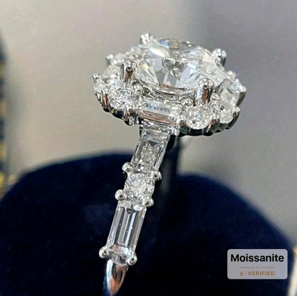 GRA Certified 2ct Moissanite Ring Sz 7 - Picture 5 of 7